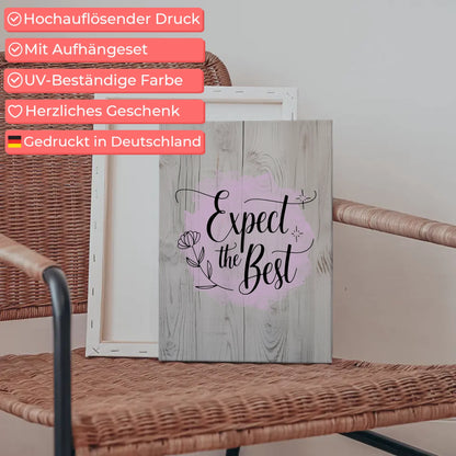 Leinwand Mit Spruch Expect the Best Personalisierte Geschenke