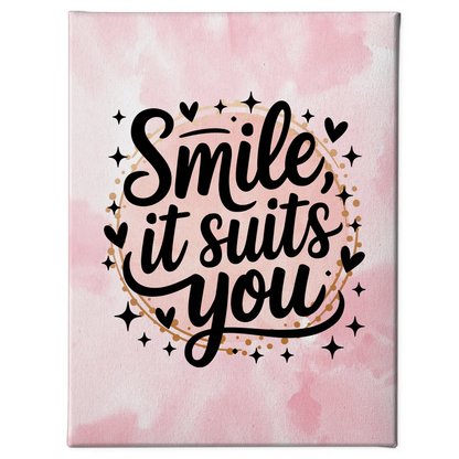 Personalisierte Spruch Leinwand Smile it suits you Geschenk