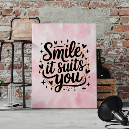 Personalisierte Spruch Leinwand Smile it suits you Geschenk
