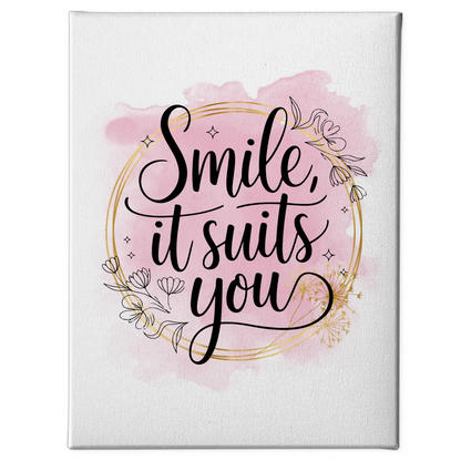 Personalisierte Sprüche Leinwand Smile it suits you Geschenk