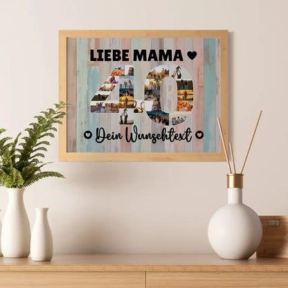 Personalisiertes Poster Wunschtext 40 Geburtstag Mama