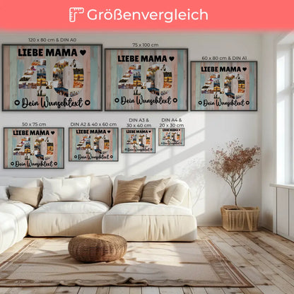 Personalisiertes Poster Wunschtext 40 Geburtstag Mama