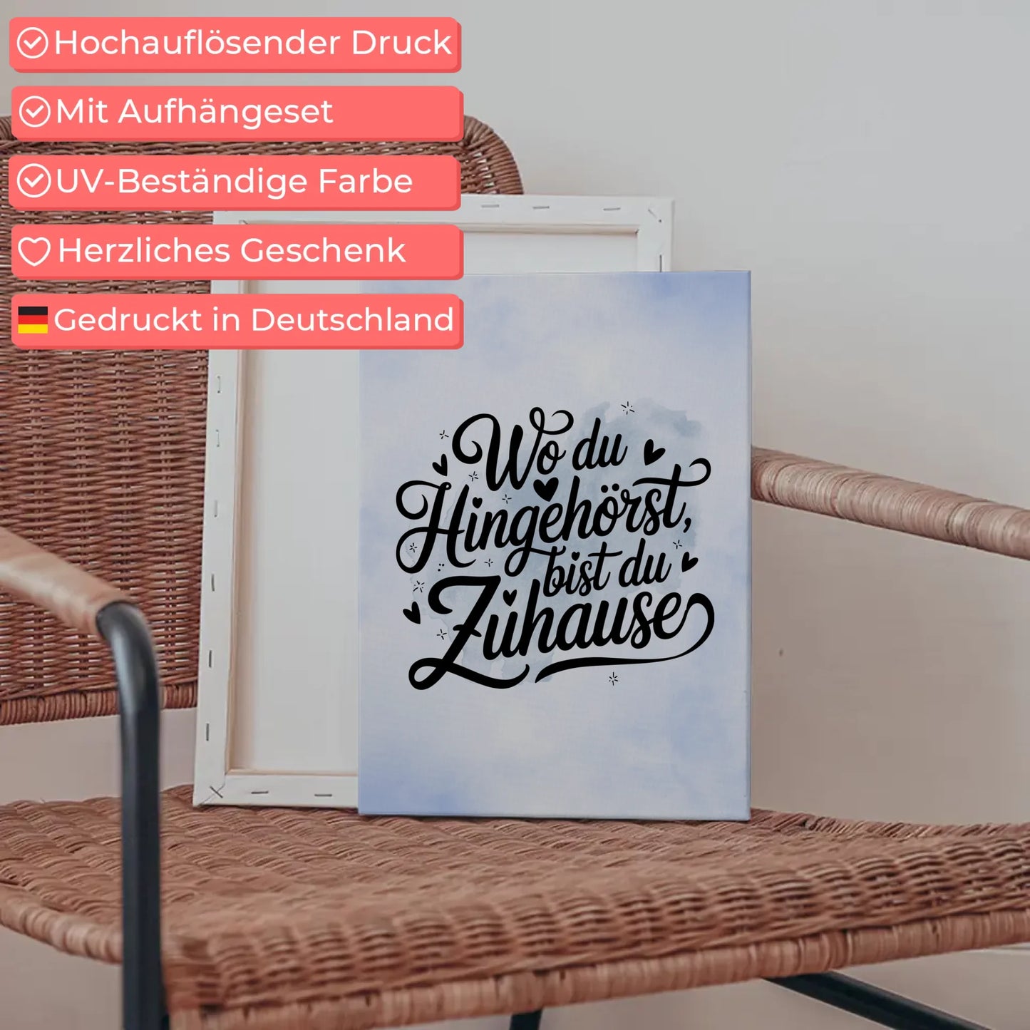 Leinwand Mit Spruch Wo du hingehörst bist du zuhause Geschenk