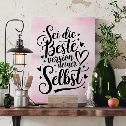 Leinwand Spruch Sei die beste Version deiner selbst gestalten