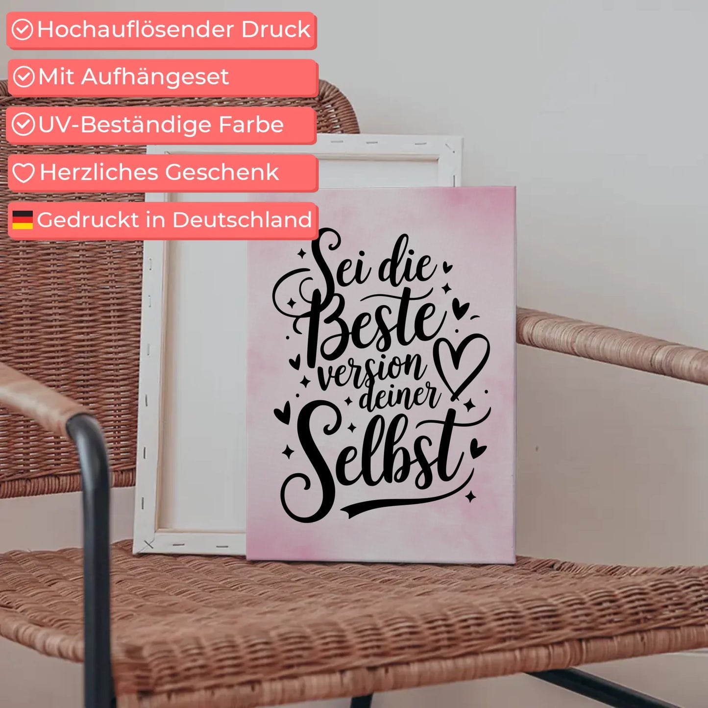 Leinwand Spruch Sei die beste Version deiner selbst gestalten