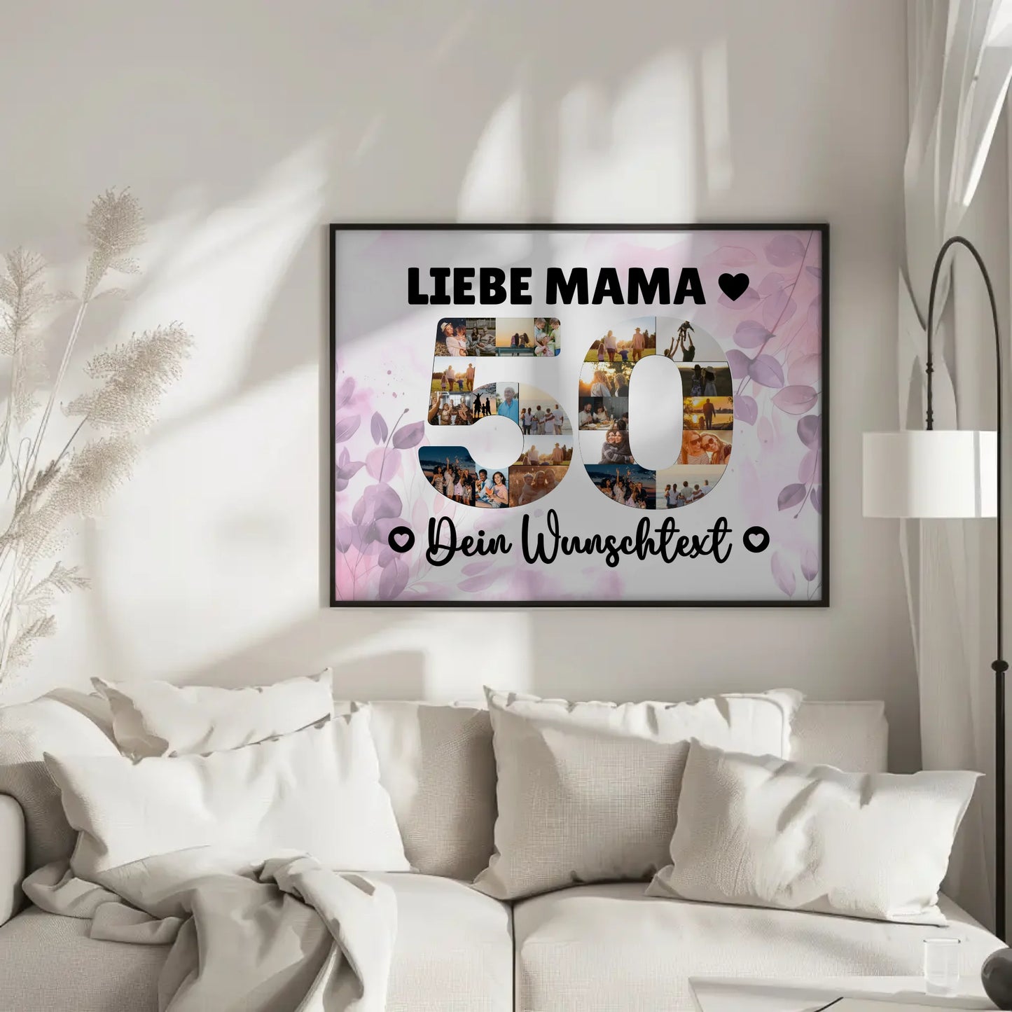 Personalisiertes Poster mit Wunschtext zum 50 Geburtstag Mama