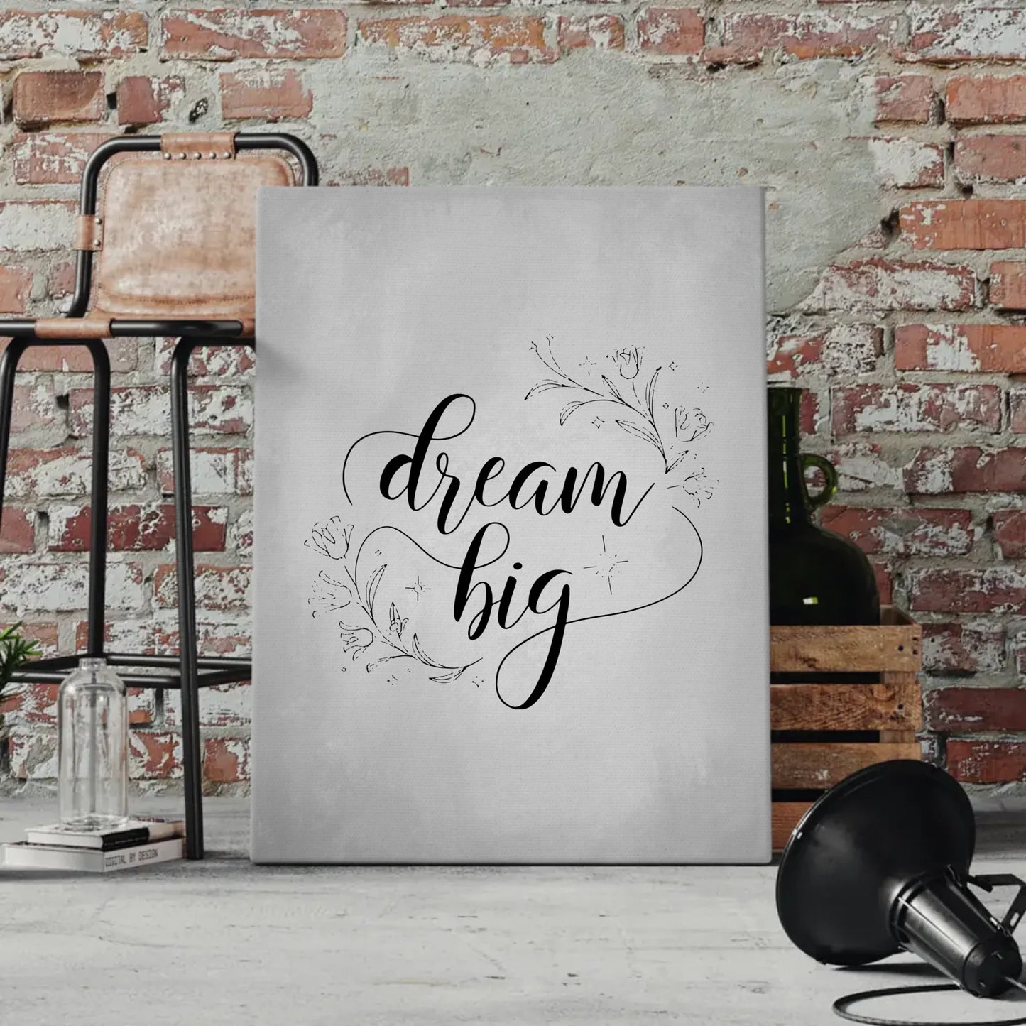 Personalisierte Sprüche Leinwand Dream big für dein Zuhause