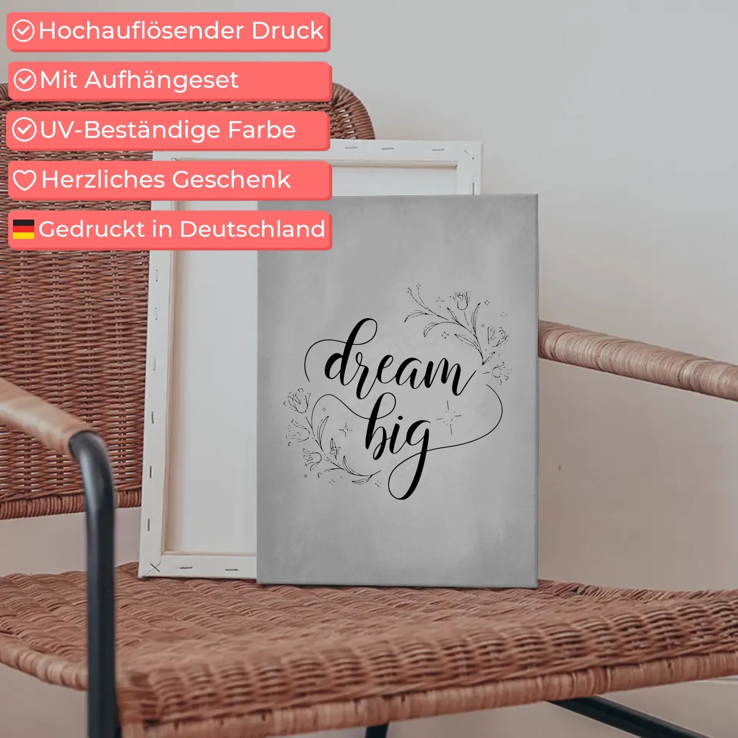 Personalisierte Sprüche Leinwand Dream big für dein Zuhause