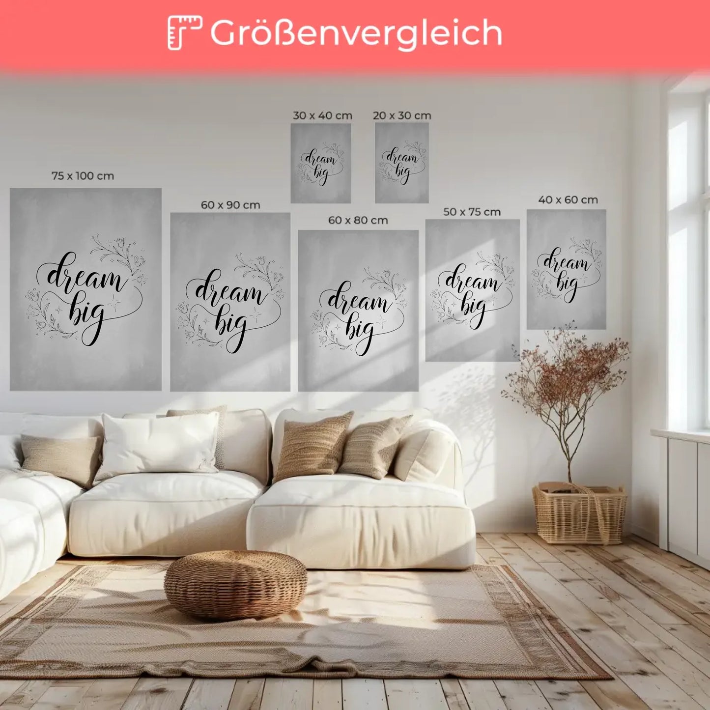 Personalisierte Sprüche Leinwand Dream big für dein Zuhause