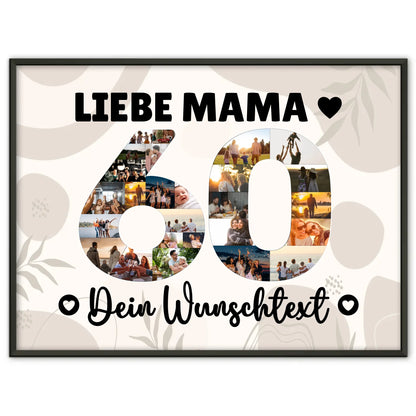 Personalisiertes Poster Wunschtext 60 Geburtstag Mama Geschenk