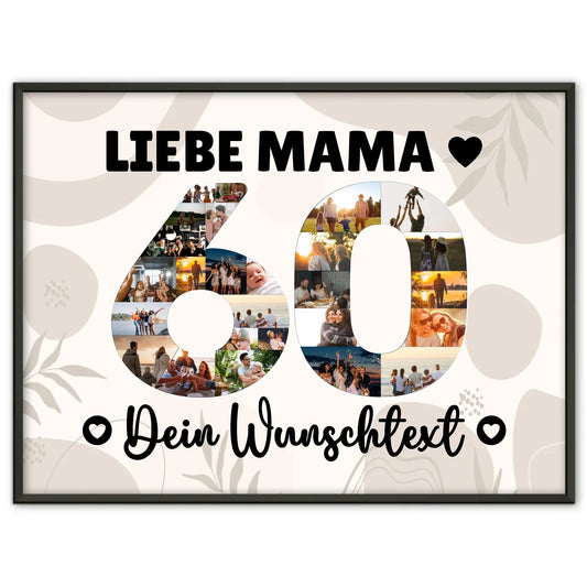 Personalisiertes Poster Wunschtext 60 Geburtstag Mama Geschenk