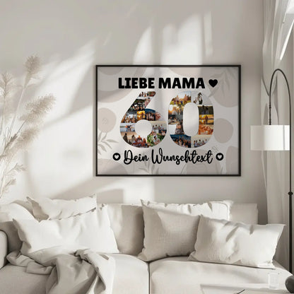 Personalisiertes Poster Wunschtext 60 Geburtstag Mama Geschenk