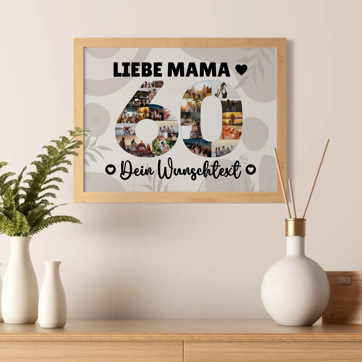 Personalisiertes Poster Wunschtext 60 Geburtstag Mama Geschenk