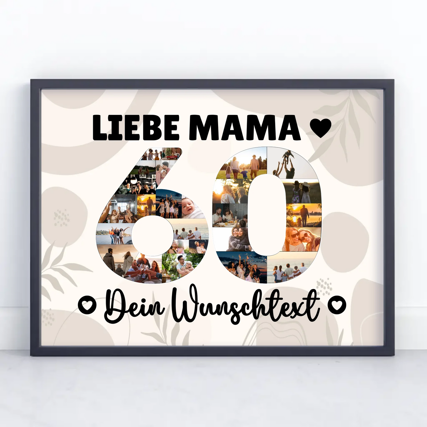 Personalisiertes Poster Wunschtext 60 Geburtstag Mama Geschenk
