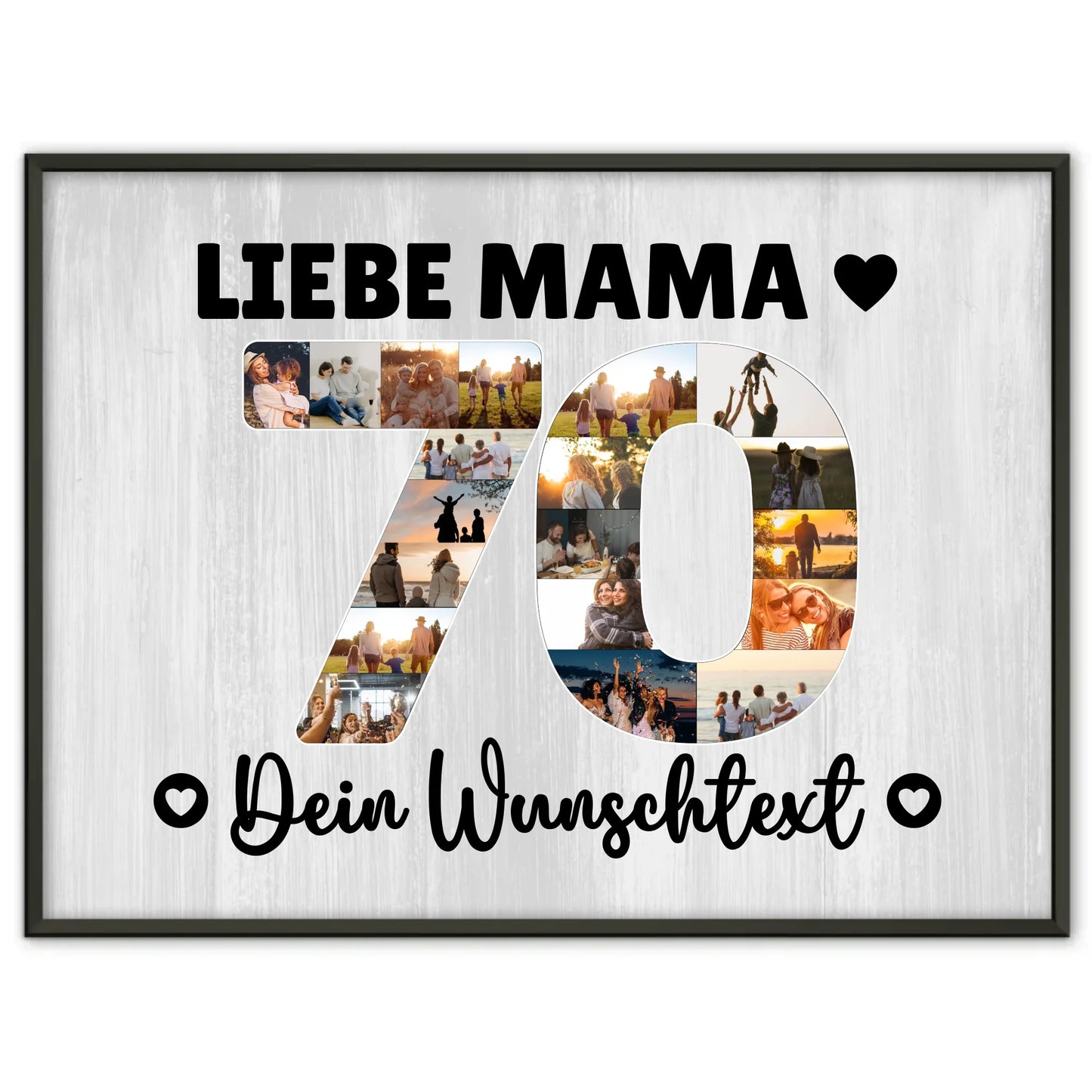 Personalisiertes Poster Wunschtext 70 Geburtstag Mama Geschenk