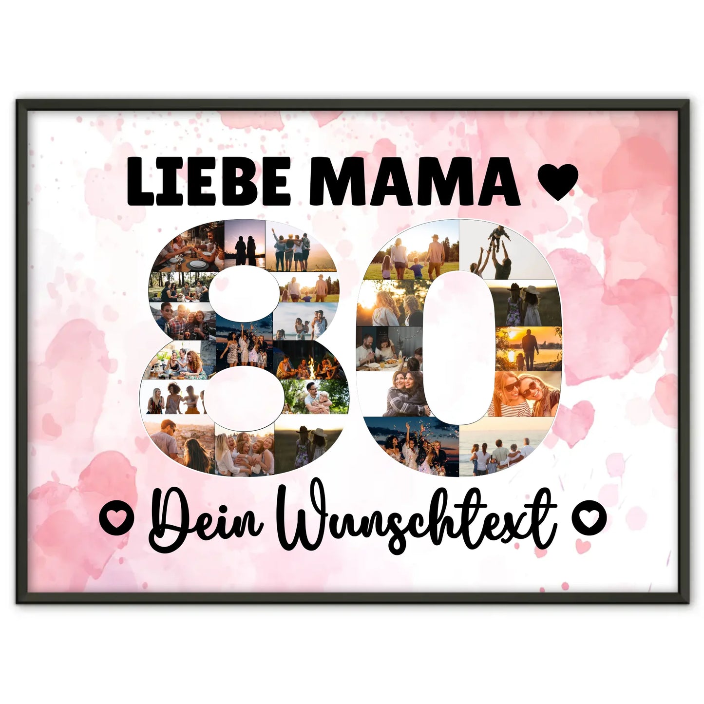 Personalisiertes Poster mit Wunschtext zum 80 Geburtstag Mama