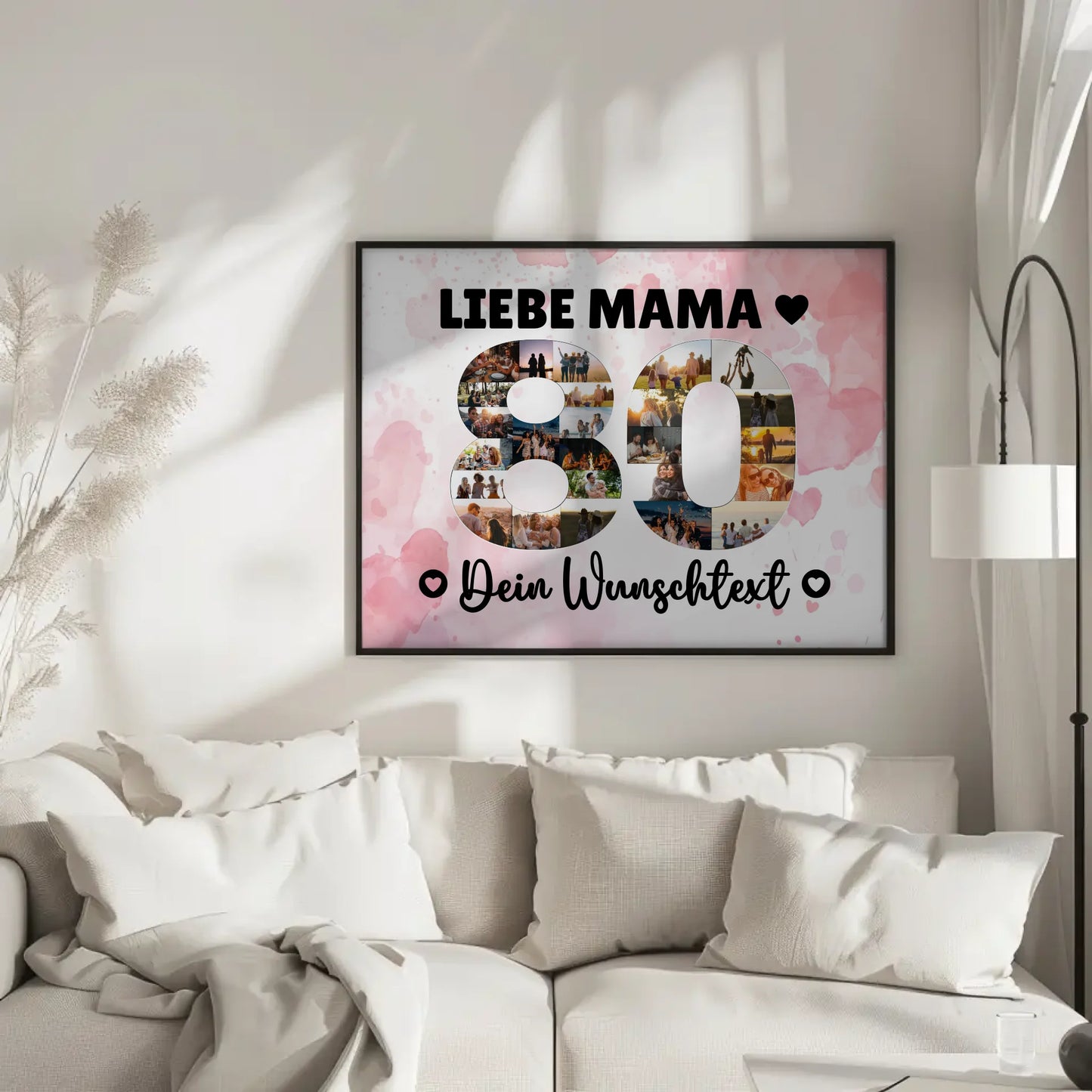 Personalisiertes Poster mit Wunschtext zum 80 Geburtstag Mama