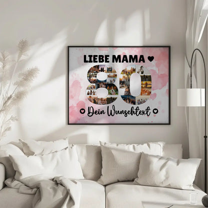 Personalisiertes Poster mit Wunschtext zum 80 Geburtstag Mama