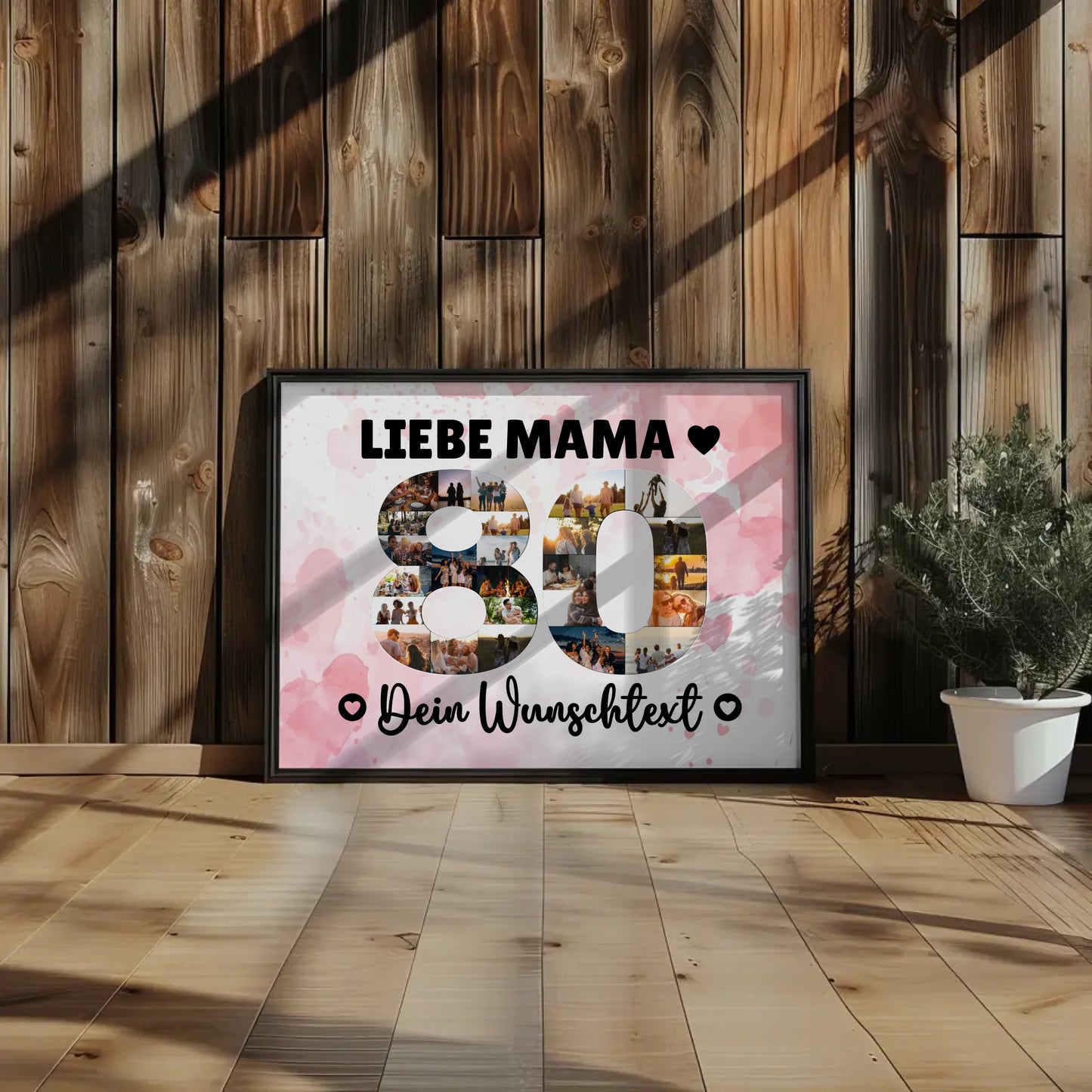 Personalisiertes Poster mit Wunschtext zum 80 Geburtstag Mama