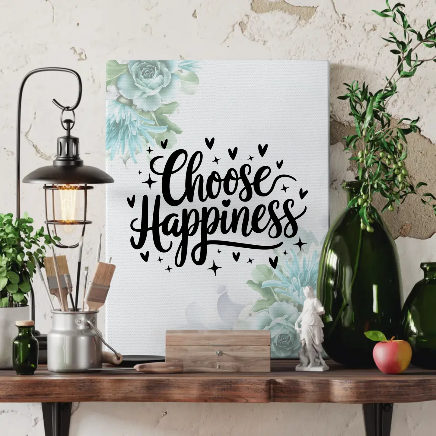 Leinwand Spruch Choose happiness Personalisiertes Geschenk