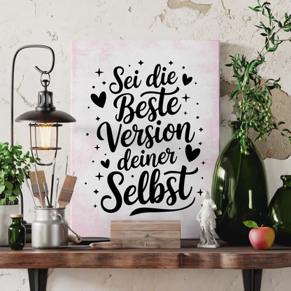 Spruch Leinwand Sei die beste Version deiner selbst Geschenk