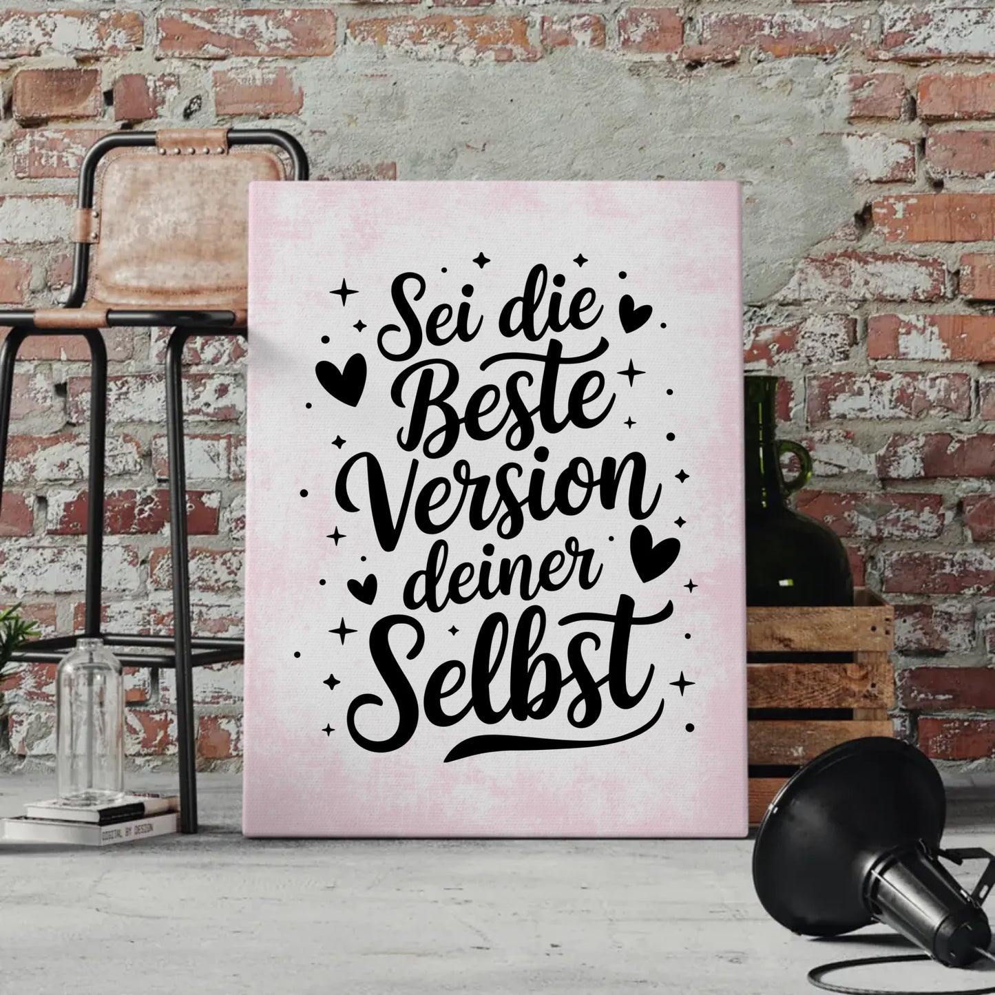 Spruch Leinwand Sei die beste Version deiner selbst Geschenk