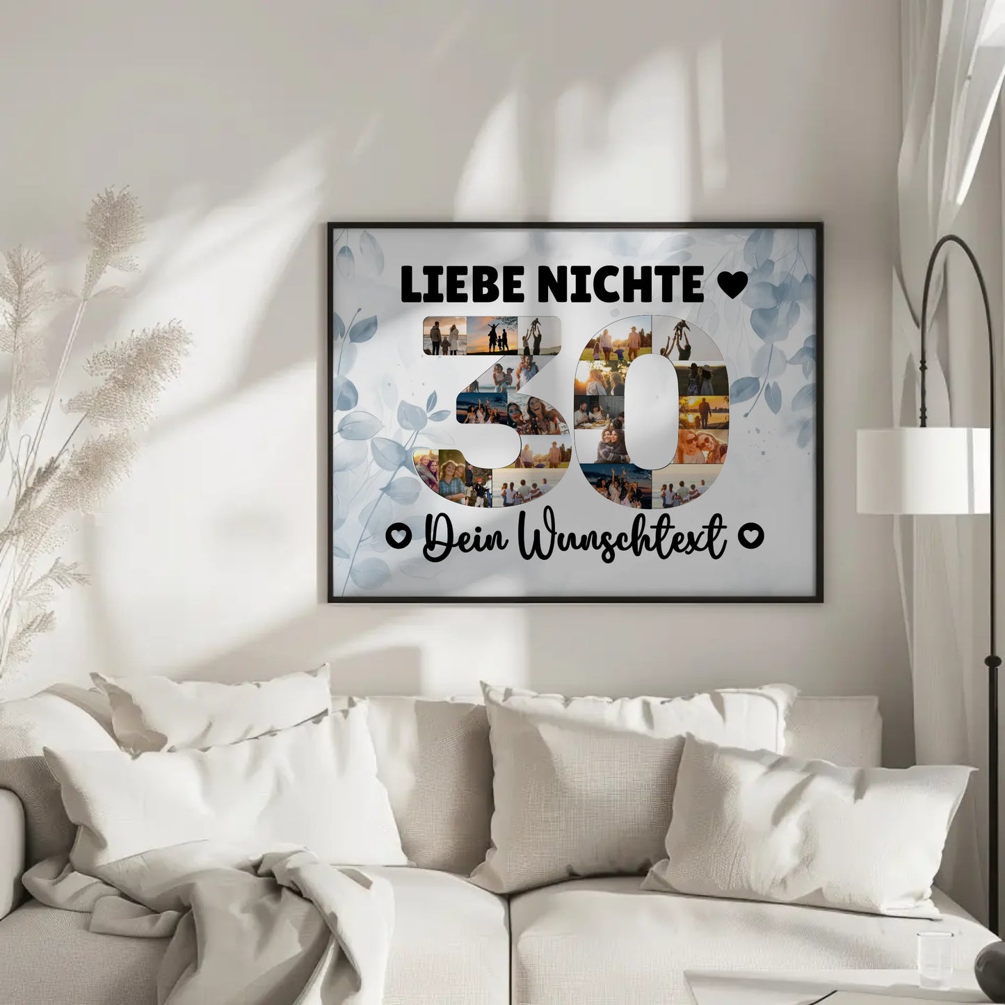Personalisiertes Poster Wunschtext 30 Geburtstag Nichte Geschenk