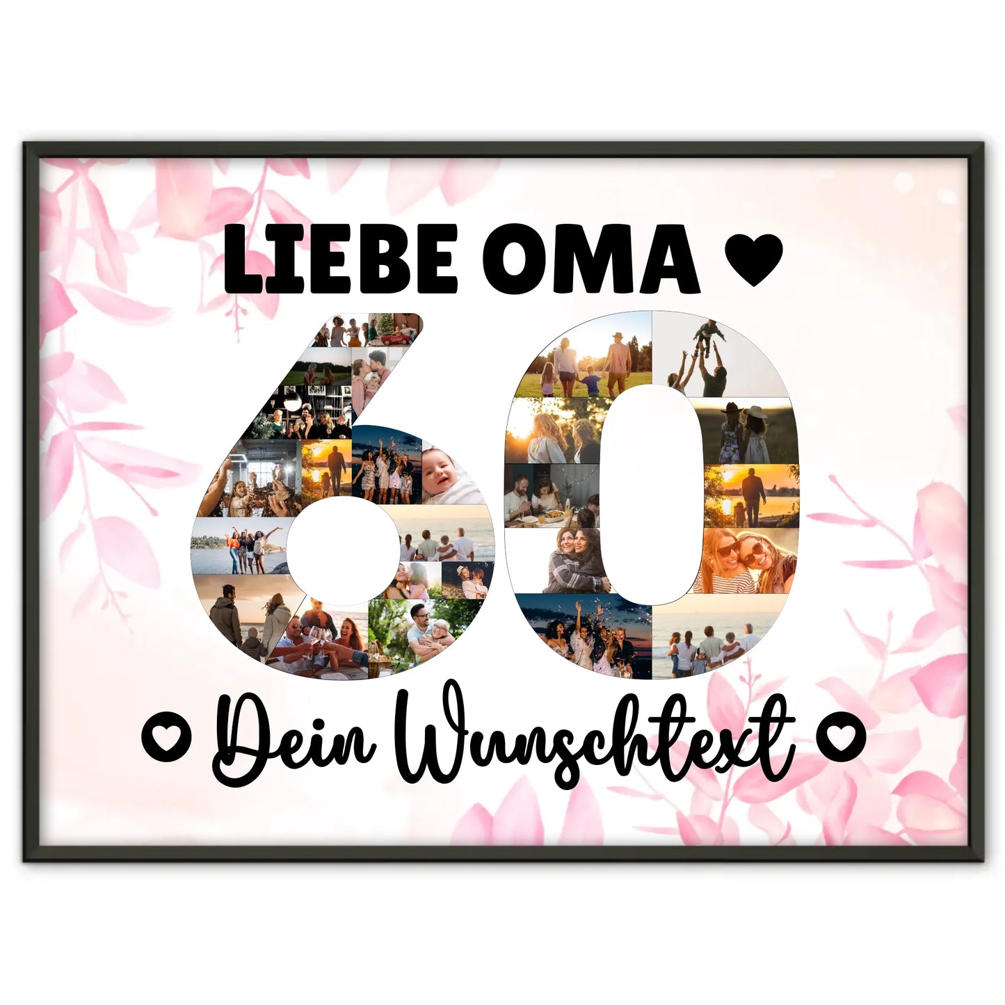 Personalisiertes Poster mit Wunschtext zum 60 Geburtstag Oma