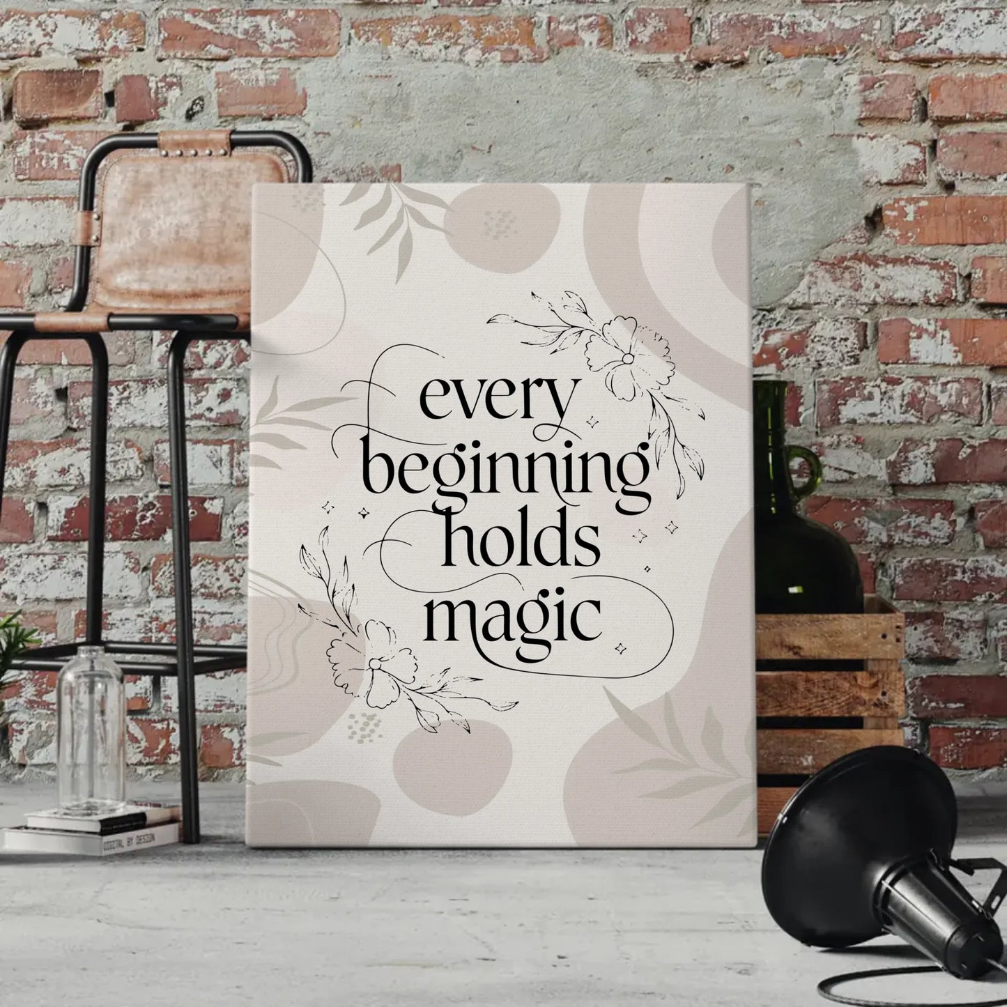 Sprüche Leinwand Every beginning holds magic personalisiert