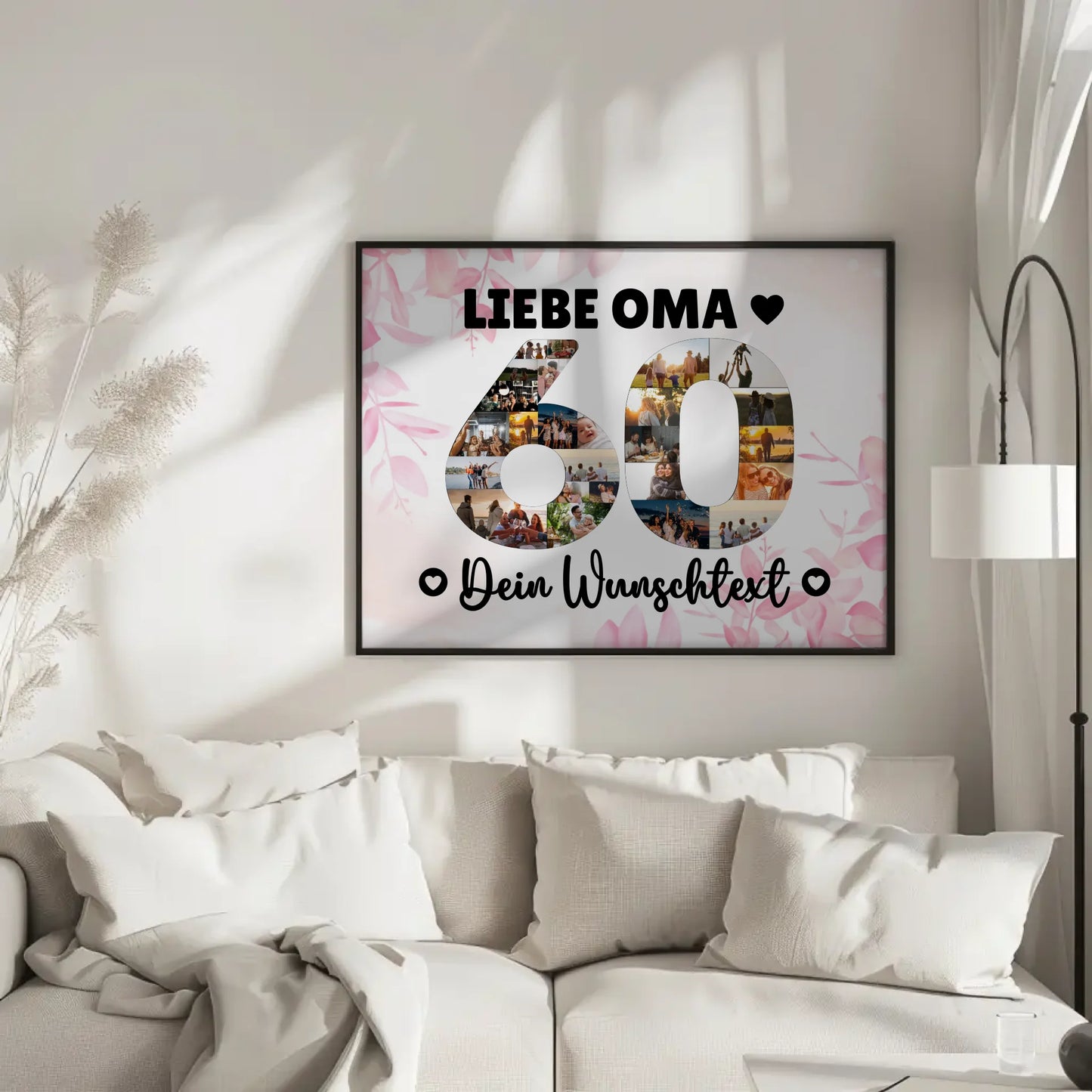 Personalisiertes Poster mit Wunschtext zum 60 Geburtstag Oma