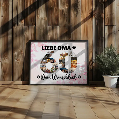 Personalisiertes Poster mit Wunschtext zum 60 Geburtstag Oma