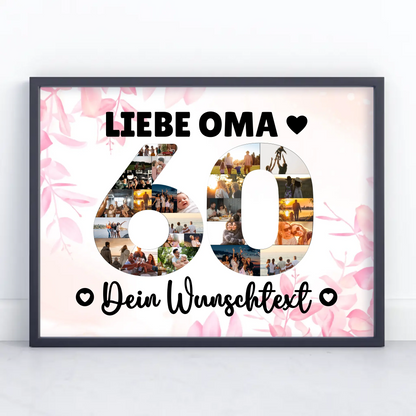 Personalisiertes Poster mit Wunschtext zum 60 Geburtstag Oma