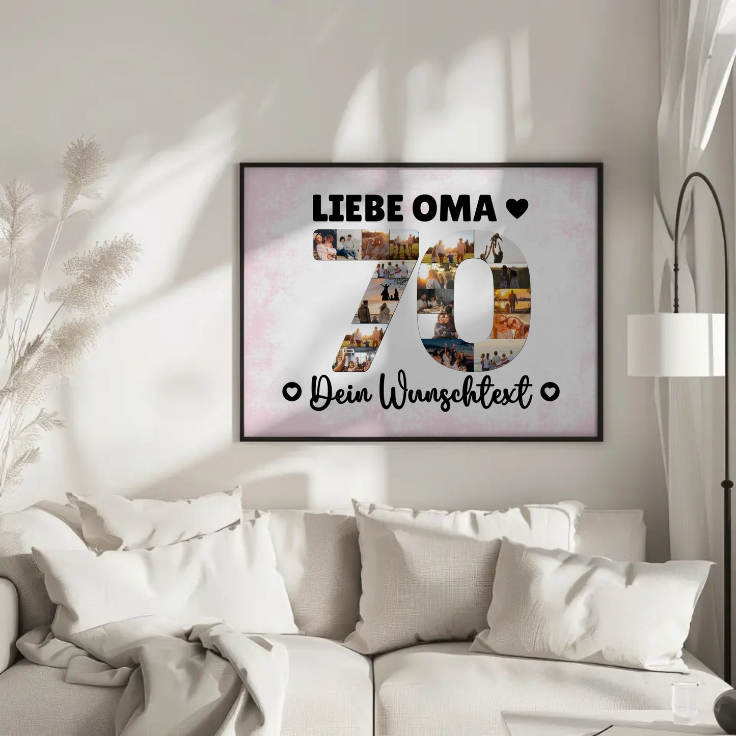 Personalisiertes Poster Wunschtext 70 Geburtstag Oma Geschenk