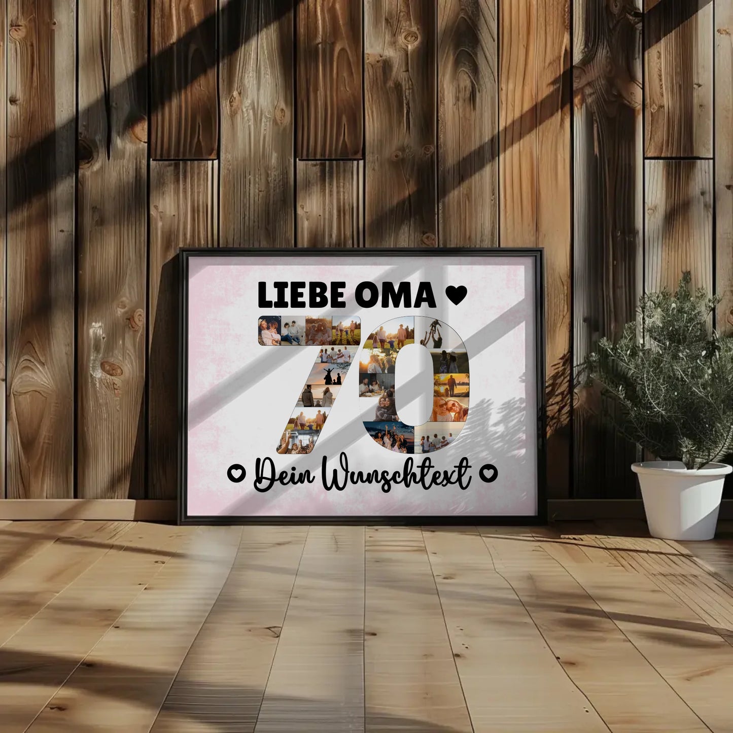 Personalisiertes Poster Wunschtext 70 Geburtstag Oma Geschenk