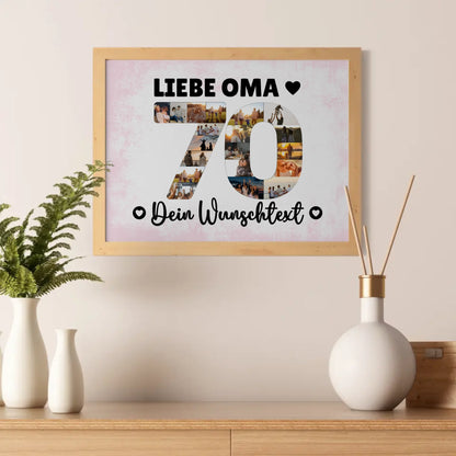 Personalisiertes Poster Wunschtext 70 Geburtstag Oma Geschenk