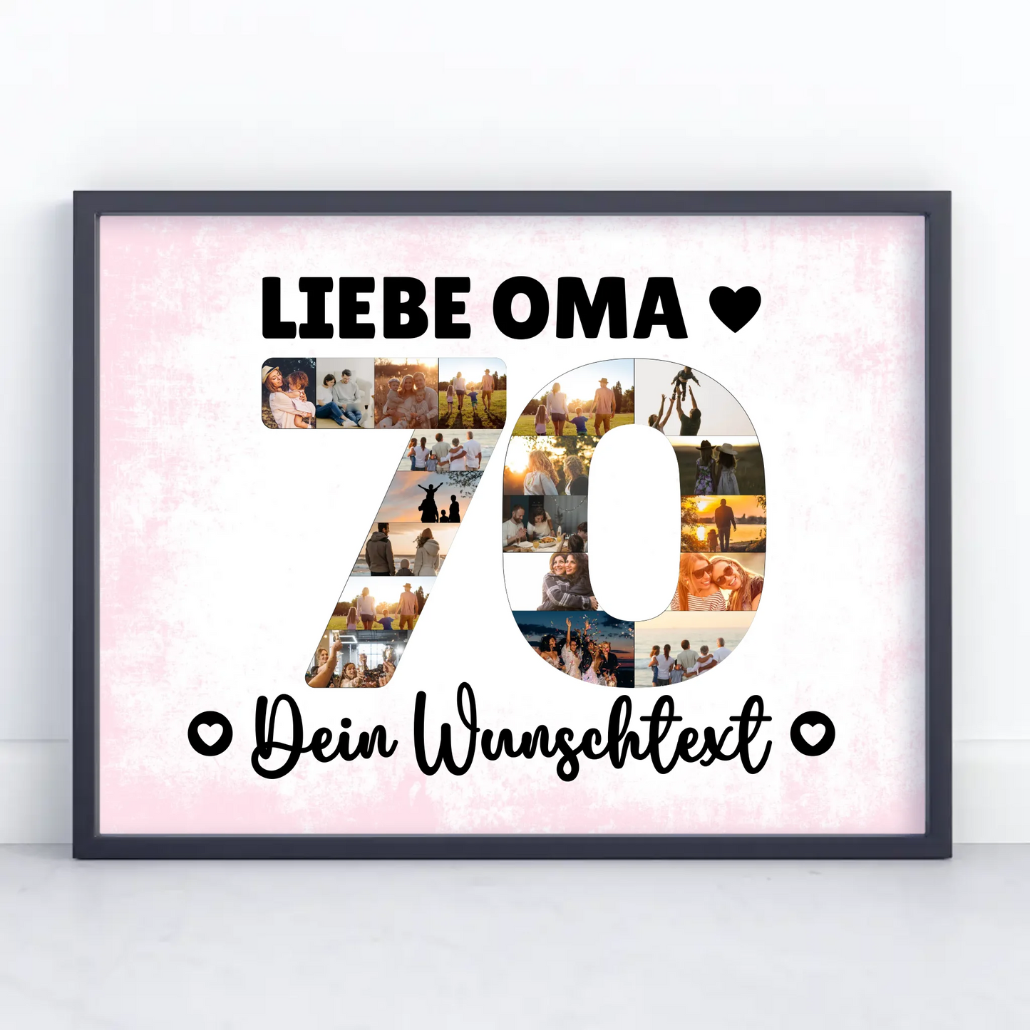 Personalisiertes Poster Wunschtext 70 Geburtstag Oma Geschenk