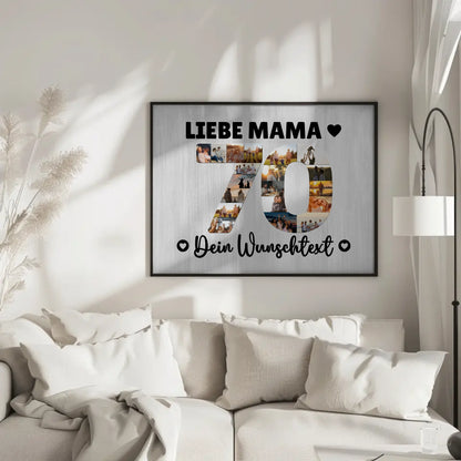 Personalisiertes Poster Wunschtext 70 Geburtstag Mama Geschenk