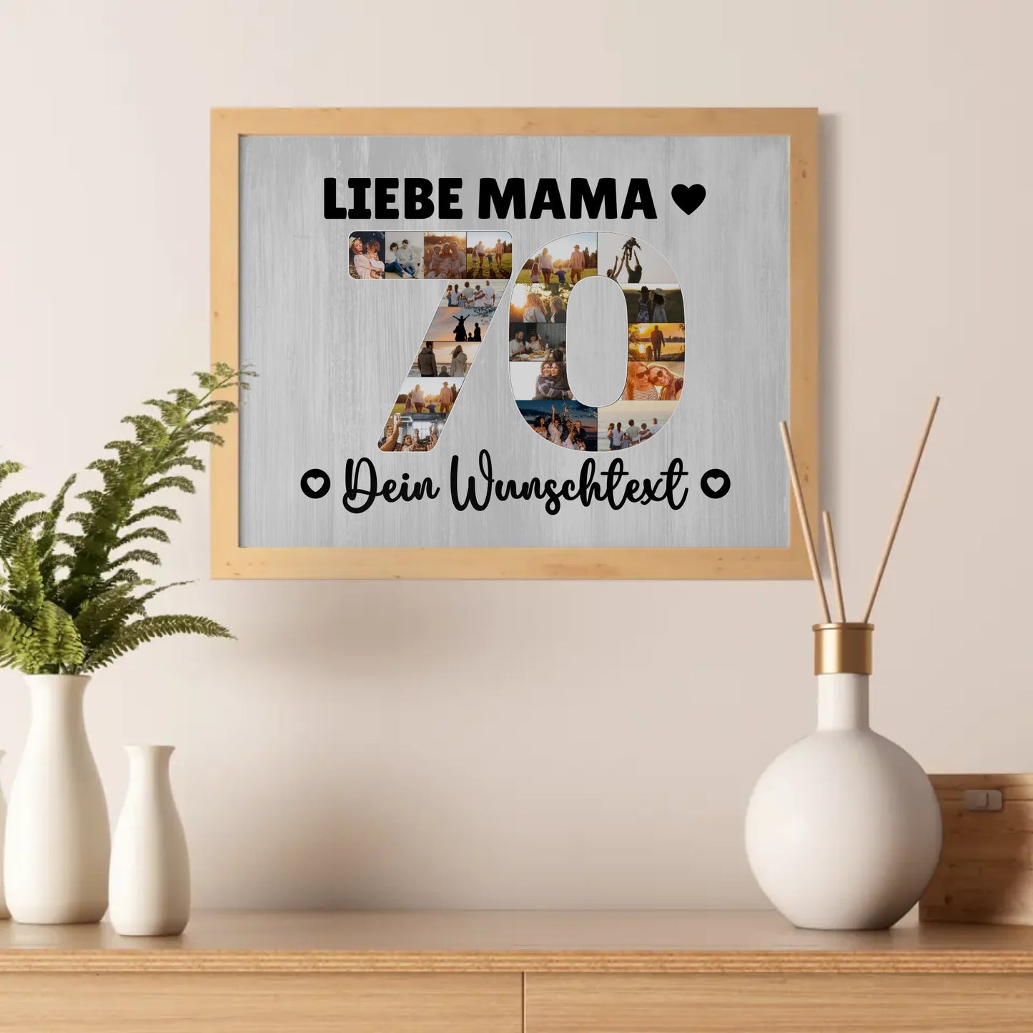 Personalisiertes Poster Wunschtext 70 Geburtstag Mama Geschenk