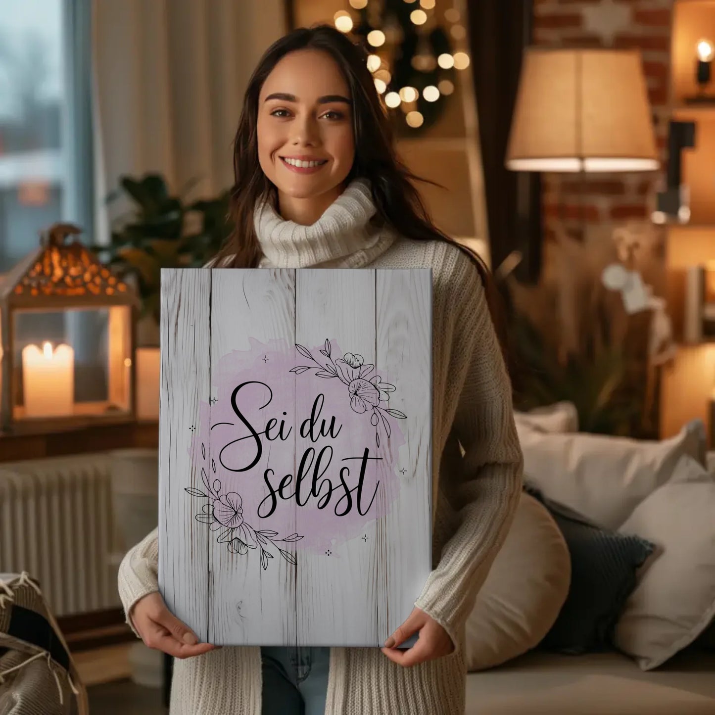 Spruch Leinwand Sei du selbst Persönliches Geschenk Decor