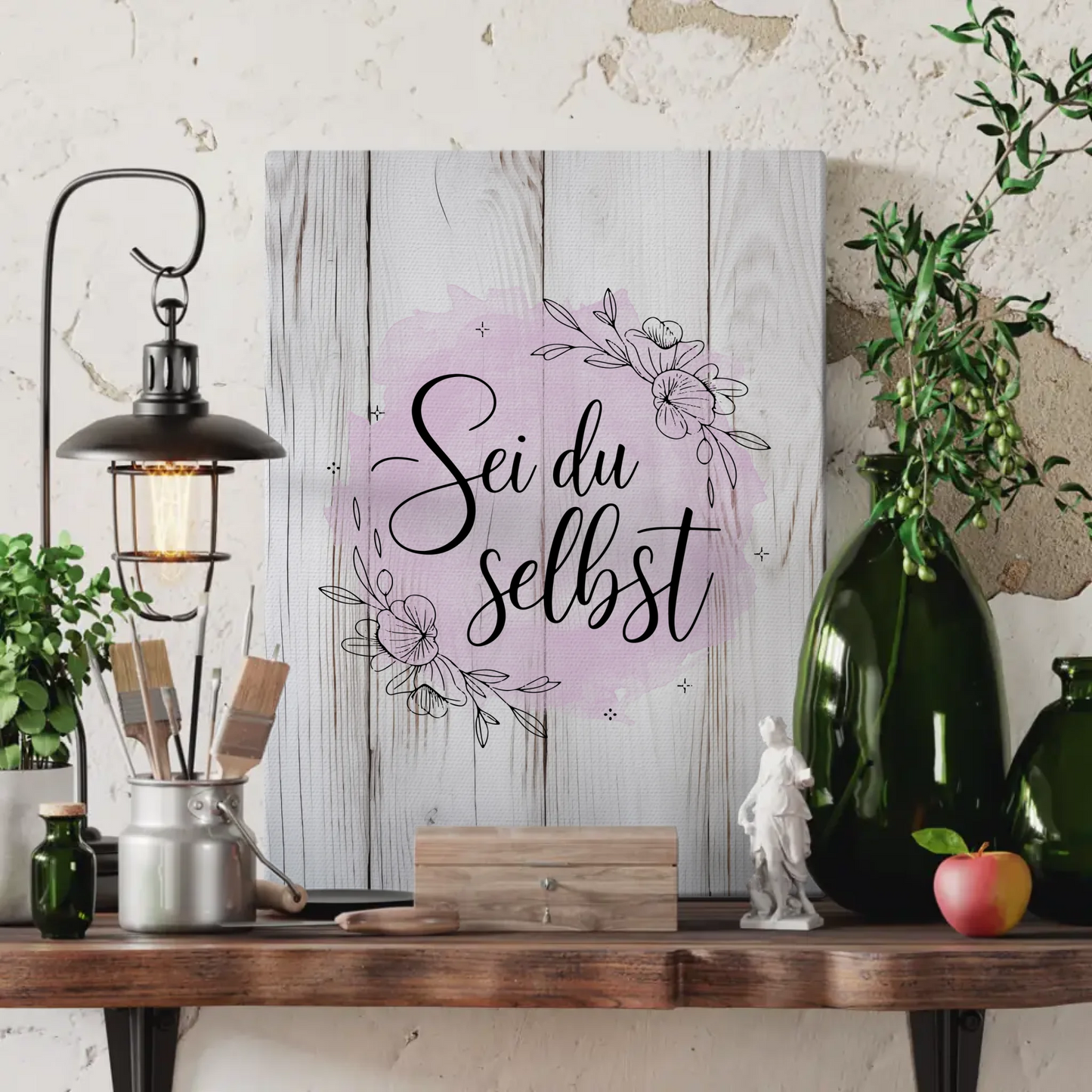 Spruch Leinwand Sei du selbst Persönliches Geschenk Decor