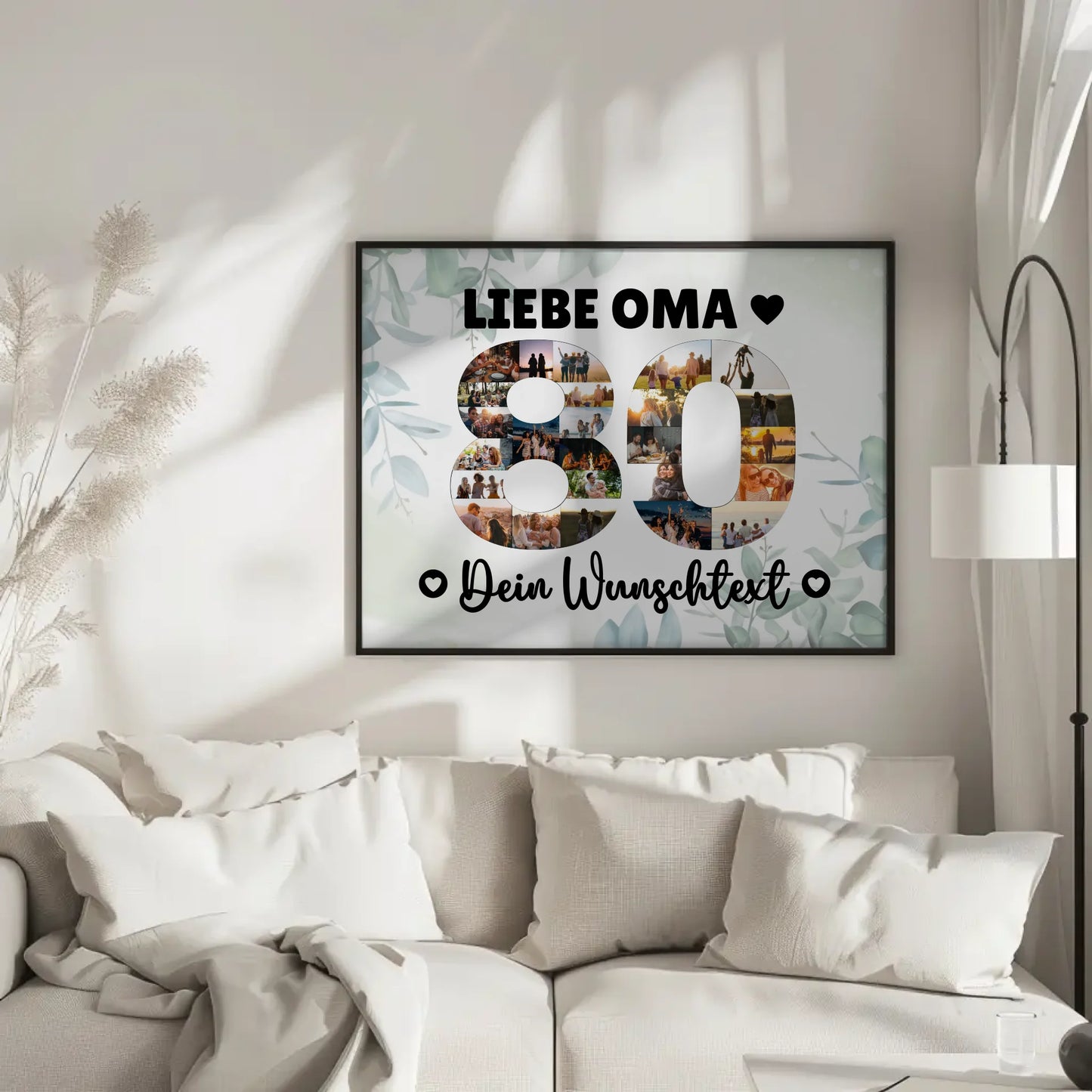 Personalisiertes Poster mit Wunschtext 80 Geburtstag Oma