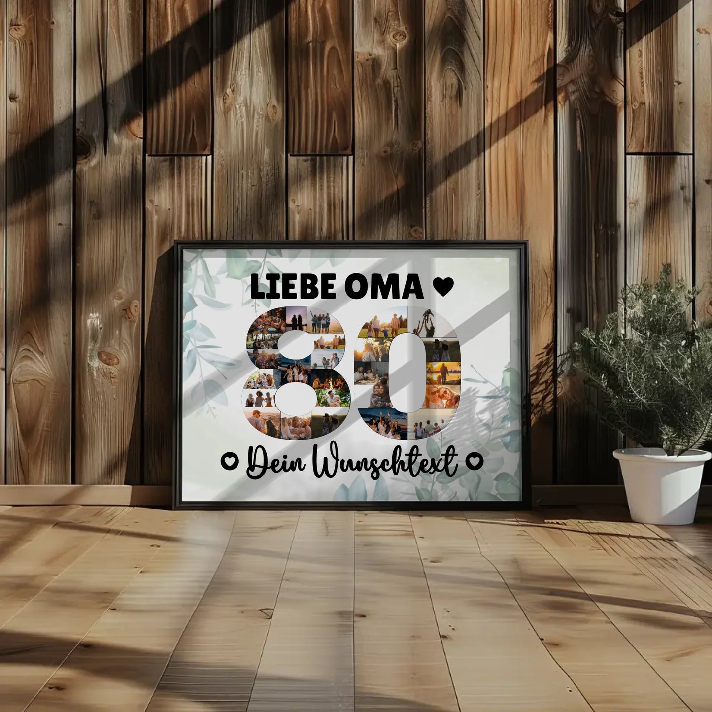 Personalisiertes Poster mit Wunschtext 80 Geburtstag Oma