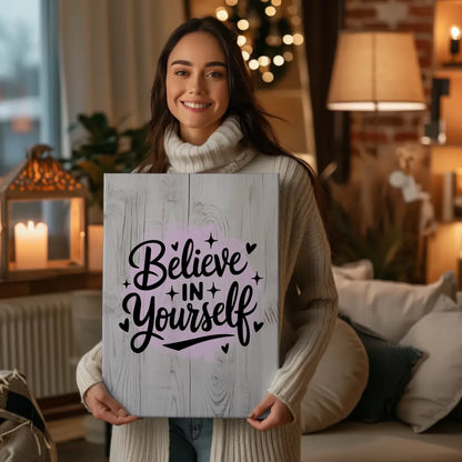Sprüche Leinwand Believe in yourself personalisierte Geschenke