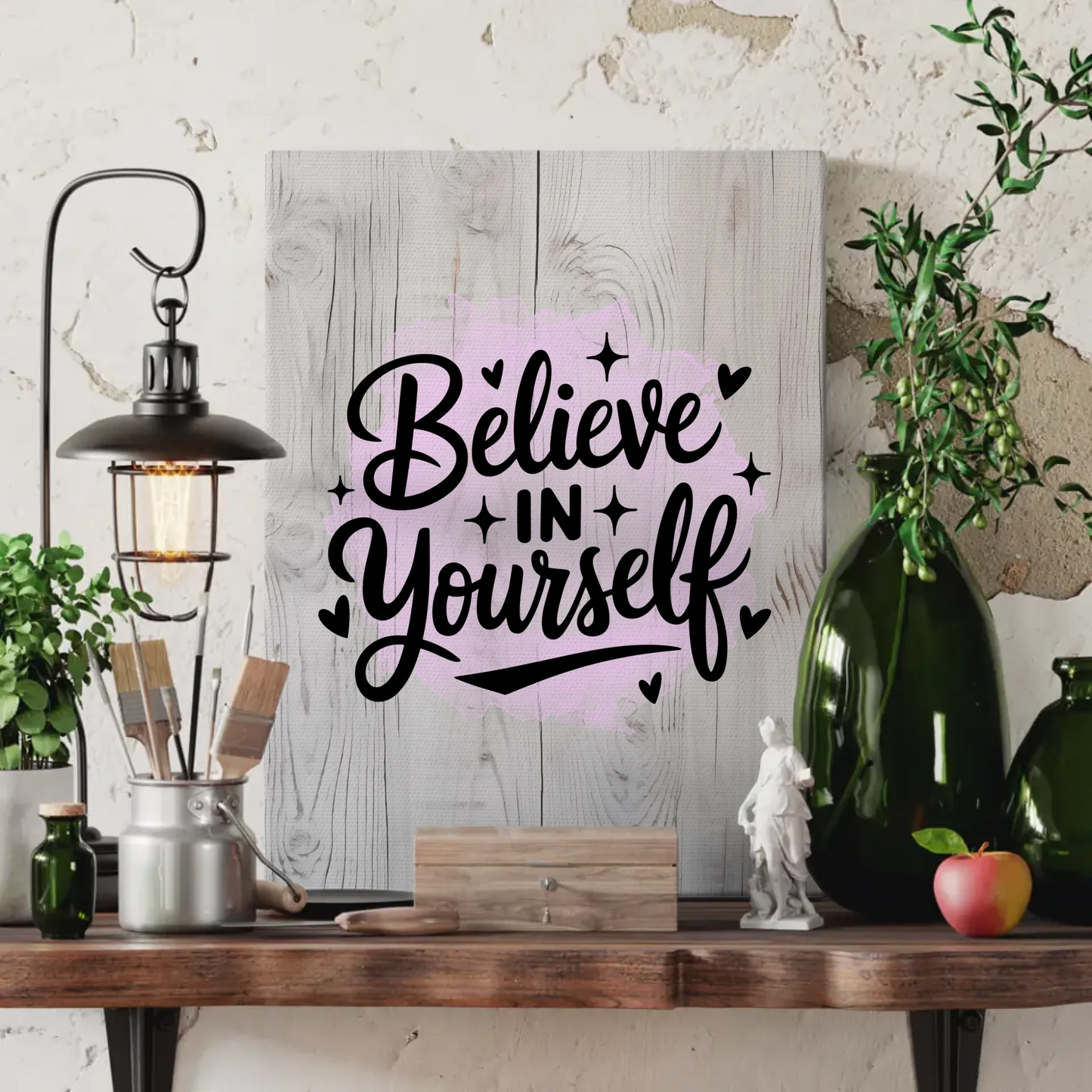 Sprüche Leinwand Believe in yourself personalisierte Geschenke