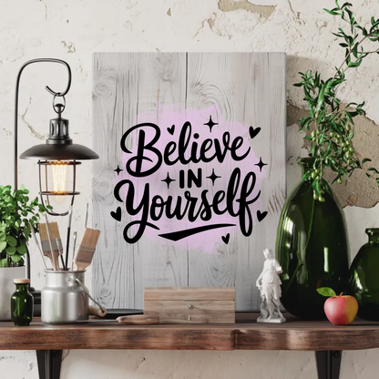 Sprüche Leinwand Believe in yourself personalisierte Geschenke