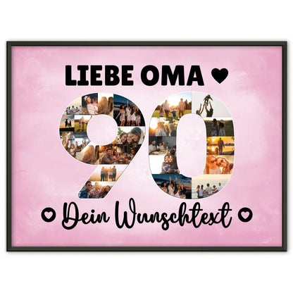 Personalisiertes Poster mit Wunschtext 90 Geburtstag Oma