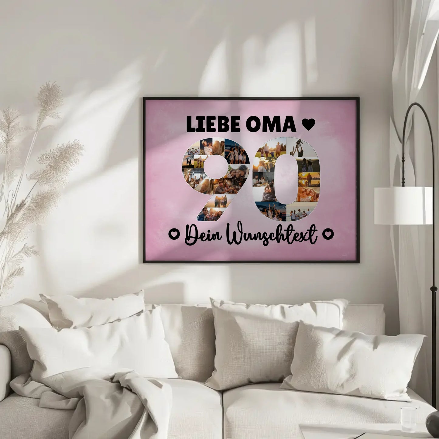 Personalisiertes Poster mit Wunschtext 90 Geburtstag Oma