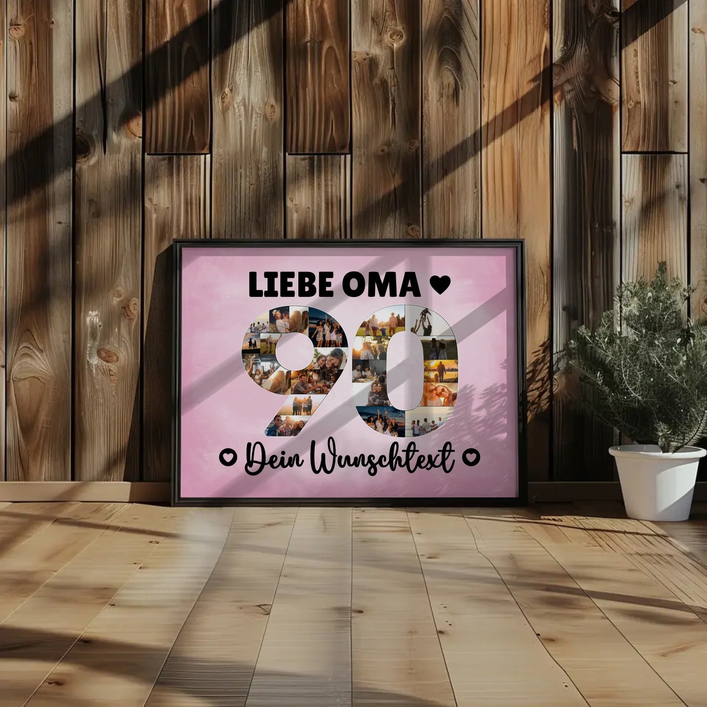 Personalisiertes Poster mit Wunschtext 90 Geburtstag Oma