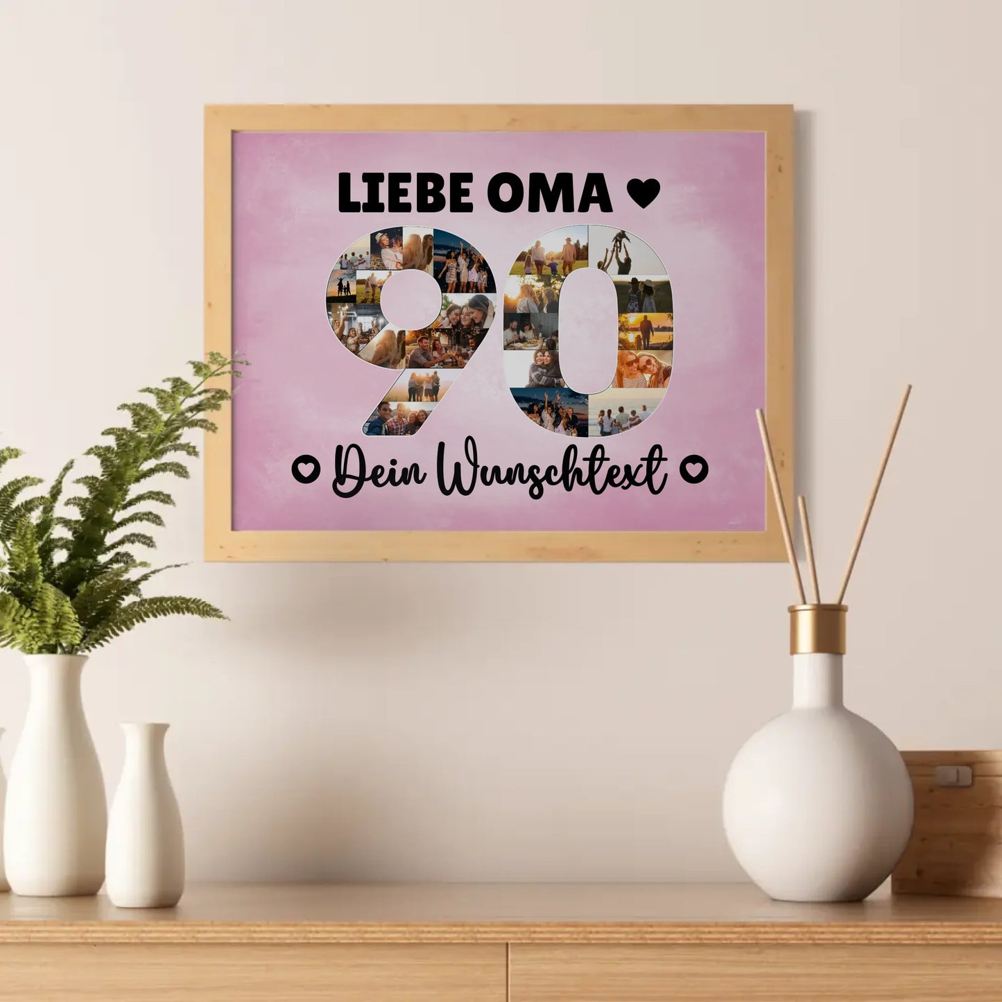 Personalisiertes Poster mit Wunschtext 90 Geburtstag Oma