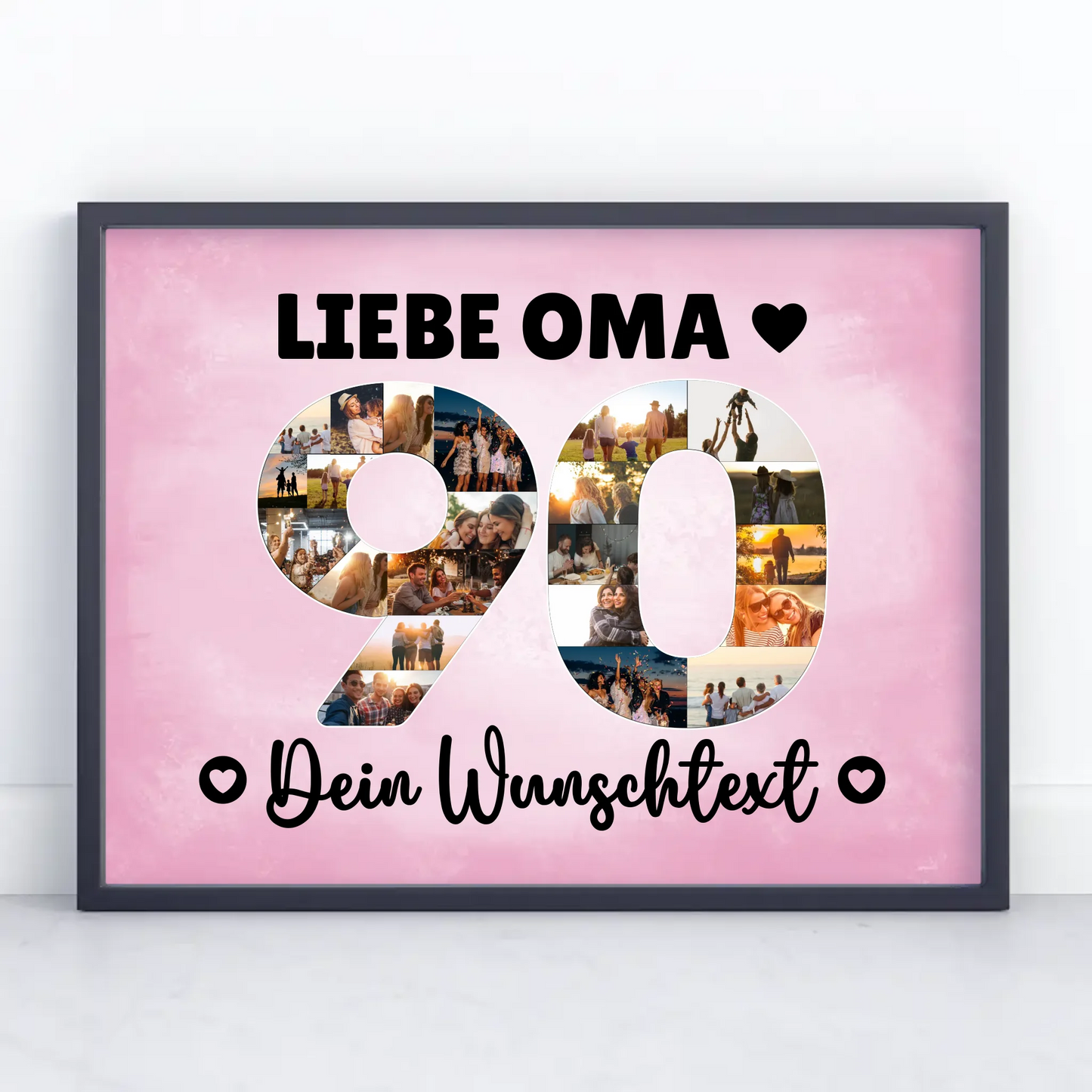 Personalisiertes Poster mit Wunschtext 90 Geburtstag Oma